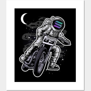 Astronaut Motorbike Solana Coin To The Moon Crypto Token Cryptocurrency Wallet Birthday Gift For Men Women Kids Posters and Art